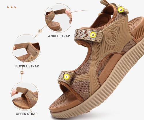 Image of KuaiLu Womens Orthopedic Walking Sandals with Comfortable Arch Support Recovery Sport Relief Plantar Fasciitis Summer Outdoor Hiking Adjustable Strap Platform Cushion Shoes
