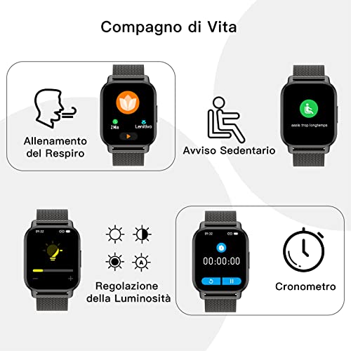 Popglory Smart Watch Call Receive/Dial, 1.85'' Smartwatch With Ai Voice Control, Blood Pressure/Spo2/Heart Rate Monitor, Fitness Tracker Watch With 2 Straps For Men & Women Ios & Android Phones #TOP6