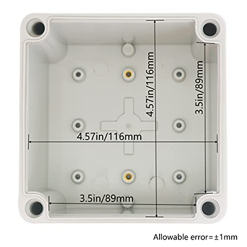 Zulkit Junction Box Abs Plastic Dustproof Waterproof Ip67 Junction Boxes Universal Electrical Project Enclosure Durable Diy Electronic Project Box Grey 4.92 X 4.92 X 3.94 Inch (125 X 125 X 100 Mm) #TOP3
