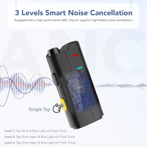 Image of Omnidirectional Wireless Lavalier Microphone for Android /iPhone 3 in 1 Collar Mic with USB-C & Lightning Plug | Rechargeable Wireless Mini Portable Bluetooth Speaker with Microphone (Yellow-SX80)