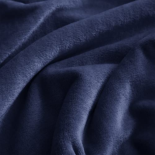Image of KMUSET Fleece Blanket Twin Size Navy Lightweight Throw Blanket Super Soft Cozy Microfiber Blanket Factory Shop