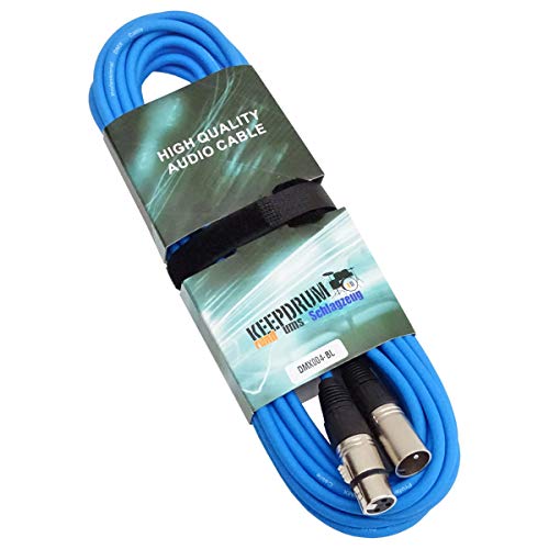 keepdrum DMX004 BL - Cable DMX (6 m, 3 pines, XLR, 100 ohmios), color azul Cover