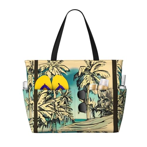 Sac de gym et plage pliable Hawaii grand cabas fourre-tout femme voyage