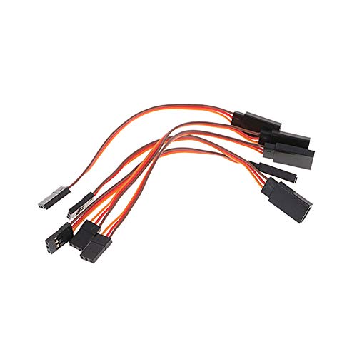 Alamscn 3-Pin Servo Extension Cable Cord 10Cm/4'' 3.93 Inch Female To Male Lead Wire Connector Jr For Rc Car Airplanes Remote Control (Pack Of 10) #TOP2