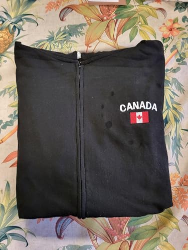 ZH Canada flag embroidered full zip hoodie jacket2