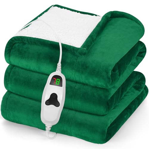 greenoak Heated Blanket Electric Throw 50"X60", Heating Blanket with 10