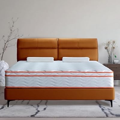 Calivox Hybrid Mattress, 10 Inch Medium Firm Memory Foam Mattress in a Box with Individual Pocket Coil Springs and CertiPUR-US Certified Foam for Bedroom