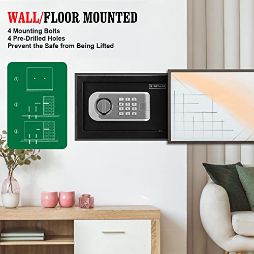 Home Safe Fireproof Waterproof,Fireproof Safe With Digital Keypad,Security Small Safe Box For Documents Money Gun And Other Personal Items(0.5 Cuft Black) #TOP4