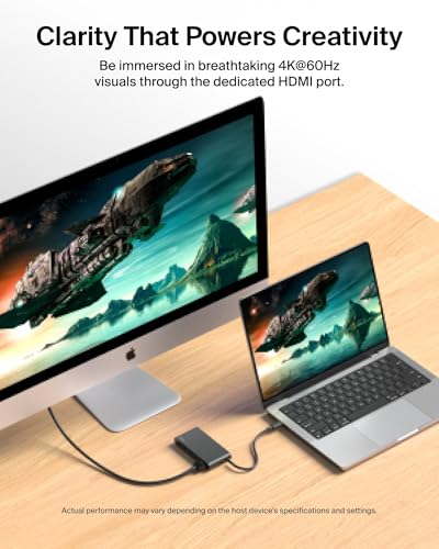Image of Belkin USB Hub for Laptop 5-in-1, USB C Hub - Multi USB Port Adapter with 4K HDMI @ 60Hz, 100W USB-C PD, 10Gbps High Speed Data Transfer | Type C Hub Docking Station for MacBook, iPad Pro, Chromebook
