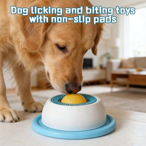 2PcsHundelickspielzeug Lick Bowl für Hunde, Schleckball für Hunde Hund Leckt Futternapf mit Integrierter Drehkugel Nassfutter Lick Pad Mit Antirutschmatte für Haustier Angst Relief und Langsam Füttern