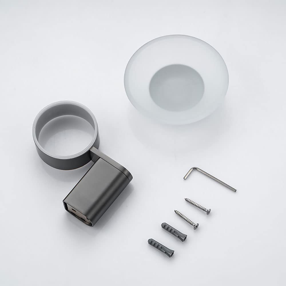 An der Wand montierte Seifenbox, Seifenkorb, Seifenschalenhalter, Seifenablage aus Edelstahl mit Seifenhalter aus Milchglas, Schwammhalter for Badezimmer und Küche, gebohrte Installation(Dark)