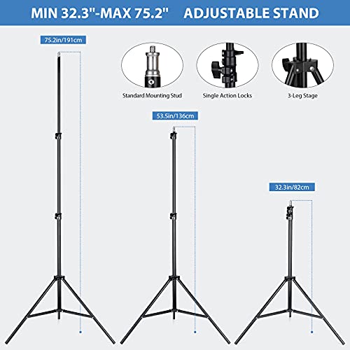 HPUSN Softbox Photography Lighting Kit, 30"X30" Softbox Lighting Kit, 2pcs E27 Socket 5400K LED Bulb, Photo Studio Light for Portrait Lighting, Photography/Video Recording/Live Streaming/YouTube by HPUSN - Used condition - Image 5