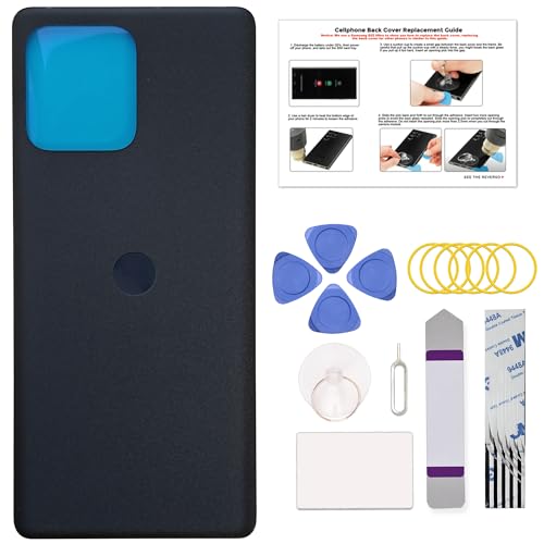 Coque arrière Moto Edge Plus 2023 noir interstellaire avec adhésif XT2301