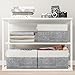 Fab totes Storage Bins [3-Pack], Foldable Storage Baskets for Organizing Toys, Books, Shelves, Closet, Large Storage Box with Rope Handles, Sturdy Organizer Bins, White & Grey