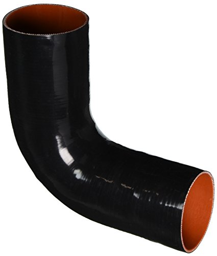 Image of HPS HTSEC90-400-BLK Silicone High Temperature 4-ply Reinforced 90 degree Elbow Coupler Hose, 20 PSI Maximum Pressure, 4 inch Leg Length on each side, 4 inch ID, Black