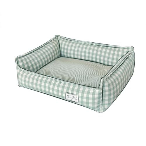 Lit pour chien rectangulaire antidérapant et déhoussable doux Luqeeg