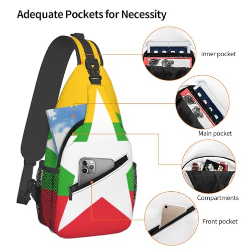 Bolso cruzado tipo sling negro para hiking y viaje miniatura 4