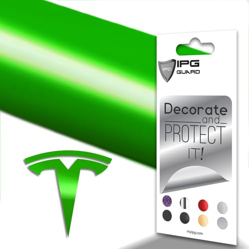 Image of IPG Compatible with Model Y Decal (8 Logo Set) Stickers Set Personalize Your Vehicle (Neon Series - Green)