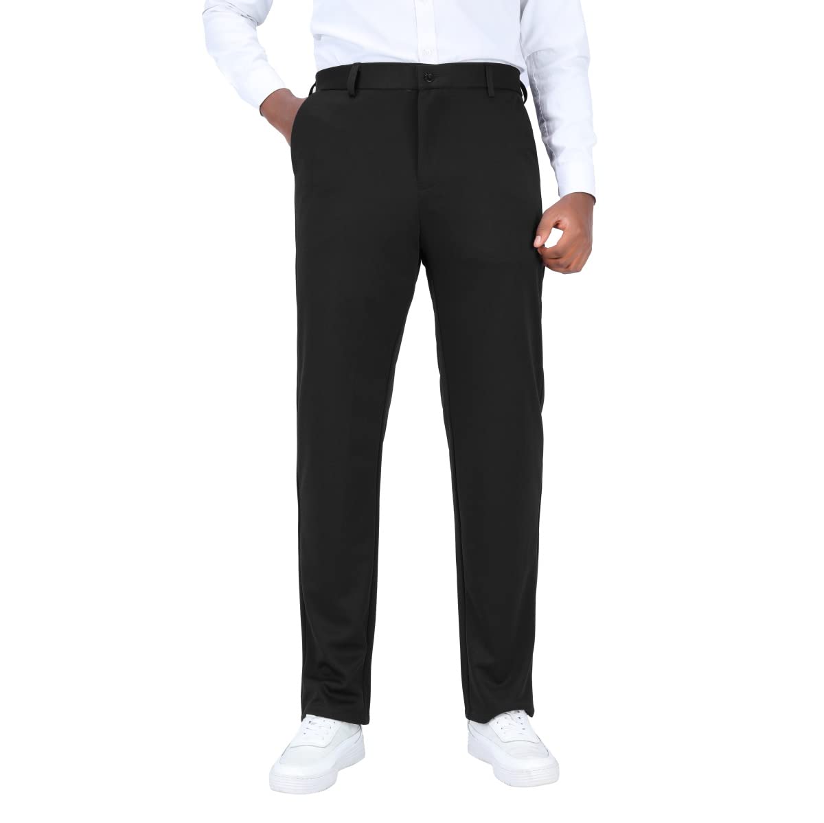 Allthemen Pantalon de Costume Homme Stretch Droit Costume d'affaires Skinny Coupe Classique