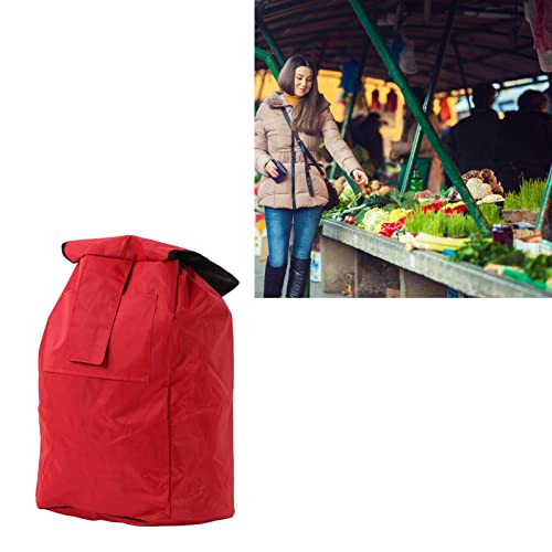 Sac de supermarché pliable rouge pour courses en famille - 3