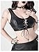 SHENHE Women's Goth Punk Faux Leather Bra Lace Up Scoop Neck Wireless Bralettes Black Small