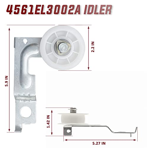 Seentech UPGRADED Dryer Repair Kit - Compatible with LG & Kenmore Dryer, Includes 4581EL2002C Dryer Drum Roller 4400EL2001A Dryer Belt 4561EL3002A Idler Pulley - Replaces: 4400EL2001F 4581EL2002A by Seentech - Image 4