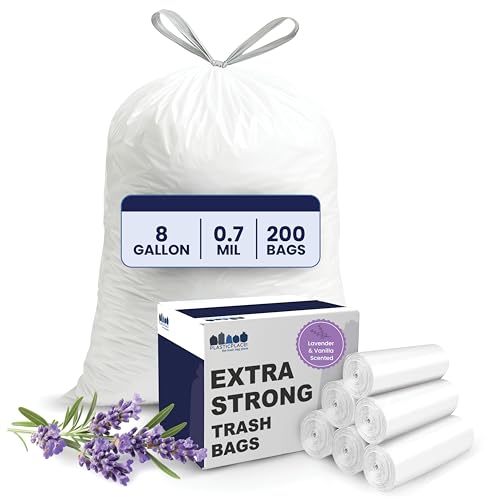 Sacs poubelle de 200 litres de 0,7 mm parfumés à la lavande et à la vanille