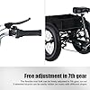 ikxaikno Tricycle for Adults, 20 Inch Adult Tricycle, 7 Speed Fat Tire Bike, Trike for Adults with Double Disc Brake, 3 Wheel Adult Trike with Spacious Shopping Basket L #4