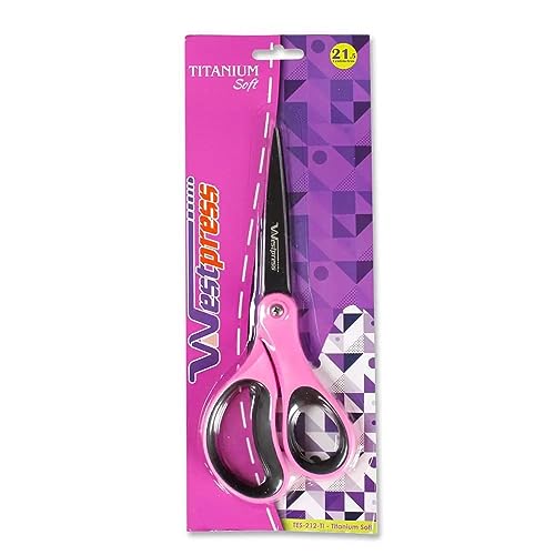 Tesoura de Precisão Cabo Soft Para Costura Artesanato Patchwork Canhoto - Titanium21,5 cm Westpress