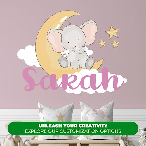 Vinilo decorativo EGD con elefante y estrellas para habitación infantil miniatura 2