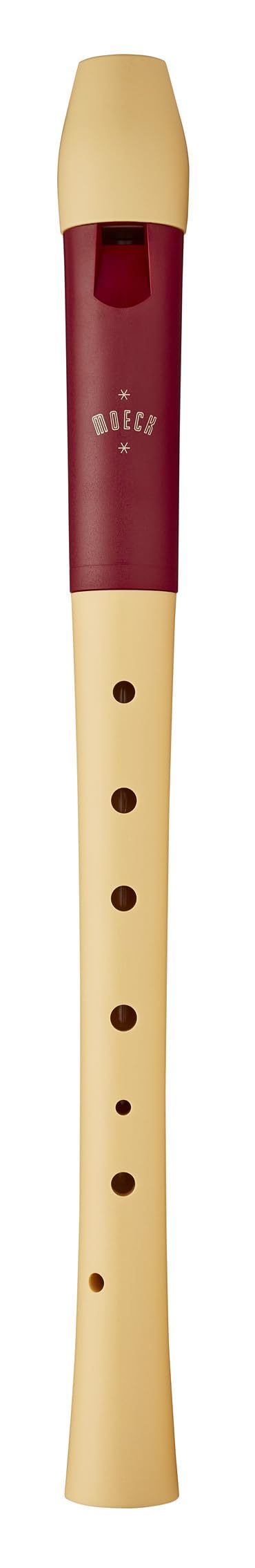Moeck 1025 Flauto 1 Sopranblockflöte Deutsch Einfachloch Spezialkunststoff Beige mit rotem Ring C-Sopran-Blockflöte Schulblockflöte