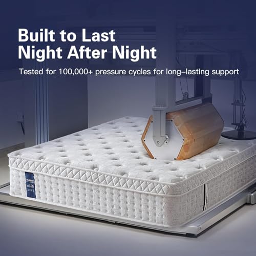 Image of Queen Size Mattress 14 Inch Hybrid Mattress in a Box, Memory Foam & Pocket Spring, Medium Plush, Cooling Breathable Silver Thread, Pressure Relief, Motion Isolation, 365-Night Trial