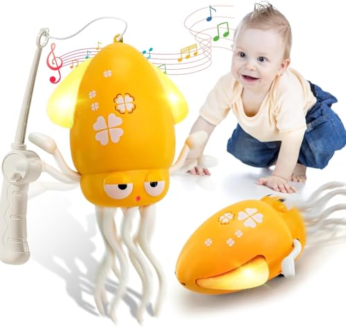 Starnearby Dancing Octopus Toy, Elektrisches Tanzender Oktopus Spielzeug, Krake Krabbelspielzeug mit Licht & Musik & Angelrute, Tummy Time Toys für Junge Mädchen (Gelb) Starnearby Dancing Octopus Toy, Elektrisches Tanzender Oktopus Spielzeug, Krake Krabbelspielzeug mit Licht & Musik & Angelrute, Tummy Time Toys für Junge Mädchen (Gelb)