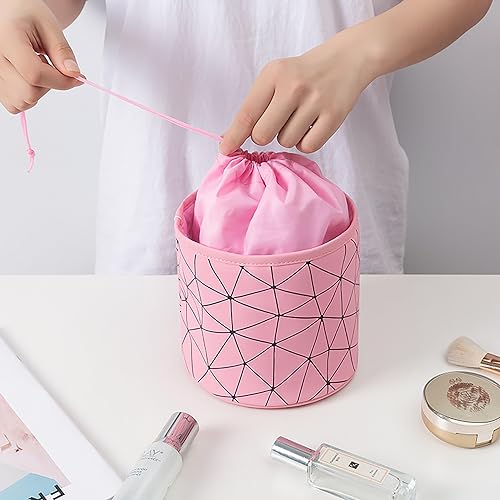 Image of House of Quirk Makeup Potli Travel Cosmetic Organizer Bag Large Zipper Pouch Toiletry Bag for Women (Black)