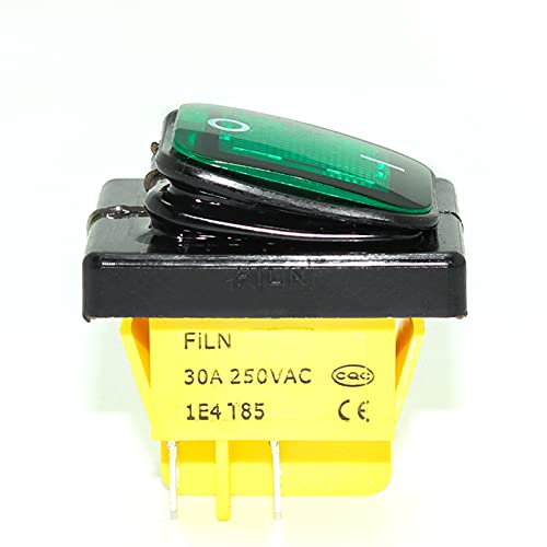Interrupteur à bascule robuste KCD4 IP68 étanche LED bleue 24V 30A - 4