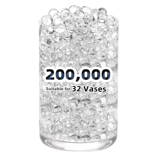 FALAMON 200 000 Clear Water Gel Beads for Vase Filler Christmas Decoration Wedding Centerpiece Floating Candles Planting Floral Decoration