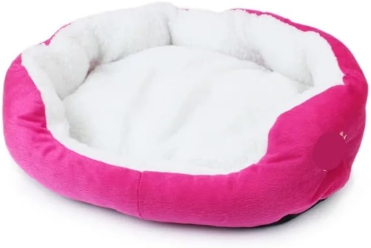 Pet Nest Super Soft Dog Bed Plush Cat Mat Christmas Small and Large Size Lambswool Kennel Bichon Pet Bed Mat Washable Small Pet Bed(Pink,50x40cm)