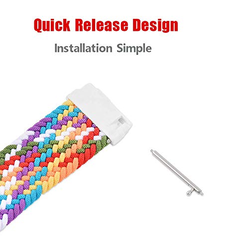 Image of Stretchy Braided Solo Loop Band Compatible For Samsung Galaxy watch 3 45mm /Galaxy Watch 46mm Band 22mm Elastic Sport Watch Strap Woven Band For Huawei Watch 2 Classic
