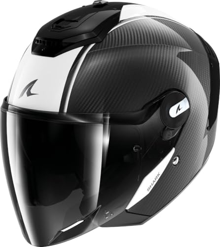 SHARK, Casque Moto Jet RS Jet Carbon Skin Carbon White Black DWK, L