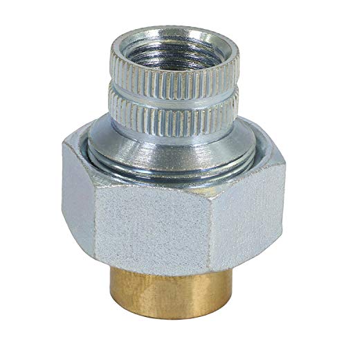 Image of Midline Valve EVGT0200-OM-5 Dielectric Union Pipe Fitting; 2 in. FIP x SWT ; Reduces Electrolysis; Brass x Stainless Steel (5 Pack)