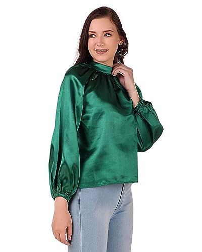 Image of BoheeWohee Women's Full Sleeves Casual Satin Top