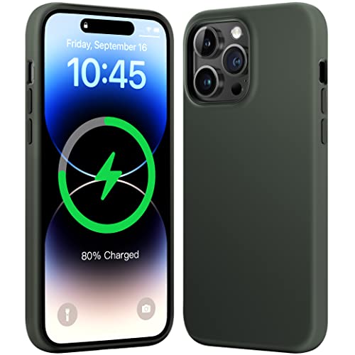 Mkeke forÂ iPhoneÂ 14Â ProÂ Max Case MagSafe, Silicone Phone Case for iPhoneÂ 14Â ProÂ Max [Full Protection]Â [DurableÂ &Â Shockproof]Â Cover Case forÂ Apple 14Â ProÂ Max Case - Dark Green