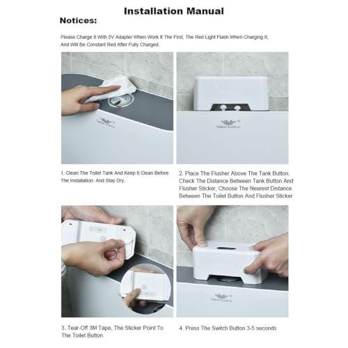 Desagüe automático recargable con batería de 1800 mAh para sensor de inodoro 6