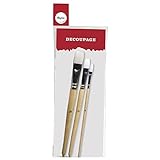 Rayher Set pinceles planos para Decoupage, 3 ud, tamaños variados, 37316000