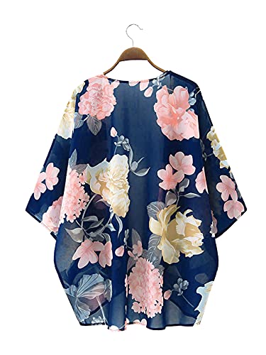 Image of Chunoy Women Short Sleeve Chiffon Kimono Beach Swimsuit Cover Up