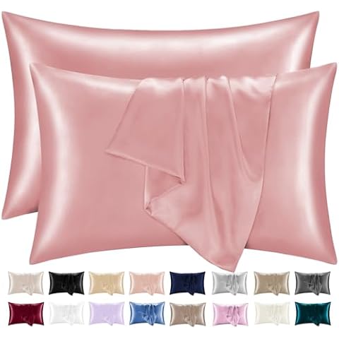 Lazzaro Satin Silk Pillowcases for Hair and Skin Cover