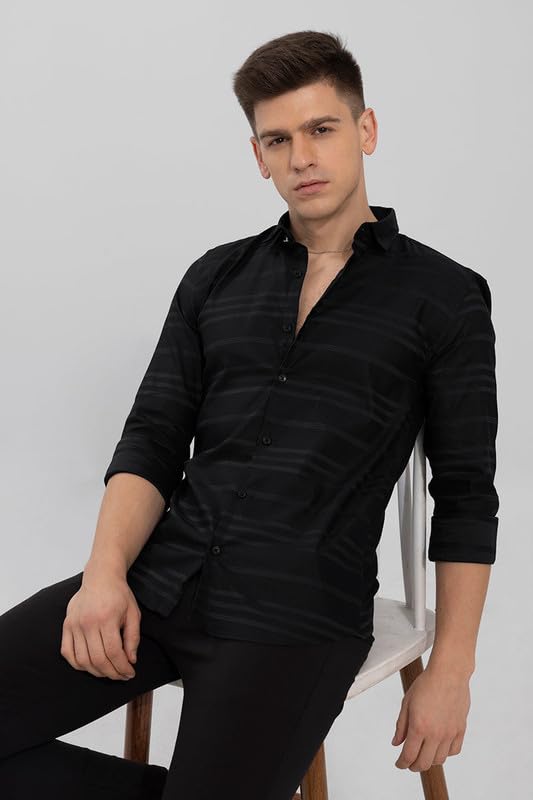Image of SNITCH Trio Self Stripe Shirt for Men