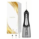 【日本の歯科・医療の専門家5名監修】 口腔洗浄器 ジェットウォッシャー IPX7防水【日本企業】大容量 (350ml 黒)