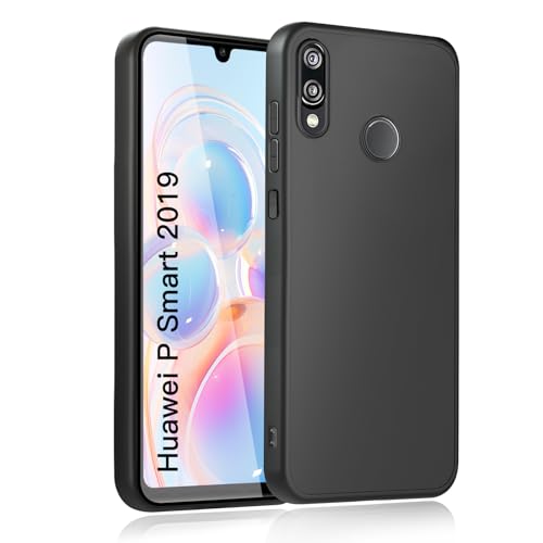 wsiiroon Handyhülle für Huawei P Smart 2019 Hülle Stoßfest Kratzfest Anti-Fingerabdruck Anti-Rutsch Fallschutz Schutzhülle Anti-Öl Unterstützt kabelloses Laden für P Smart 2019 Case (Schwarz)