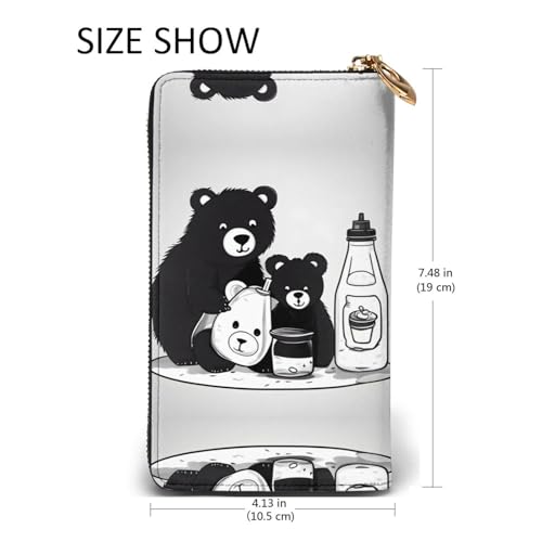 Bolso de mano de oso de botella de leche para ordenar tarjetas sin perder espacio 5